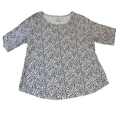 Apt 9 Womens XXL Leopard Print Tee Short Sleeve Stretch Casual Top Soft