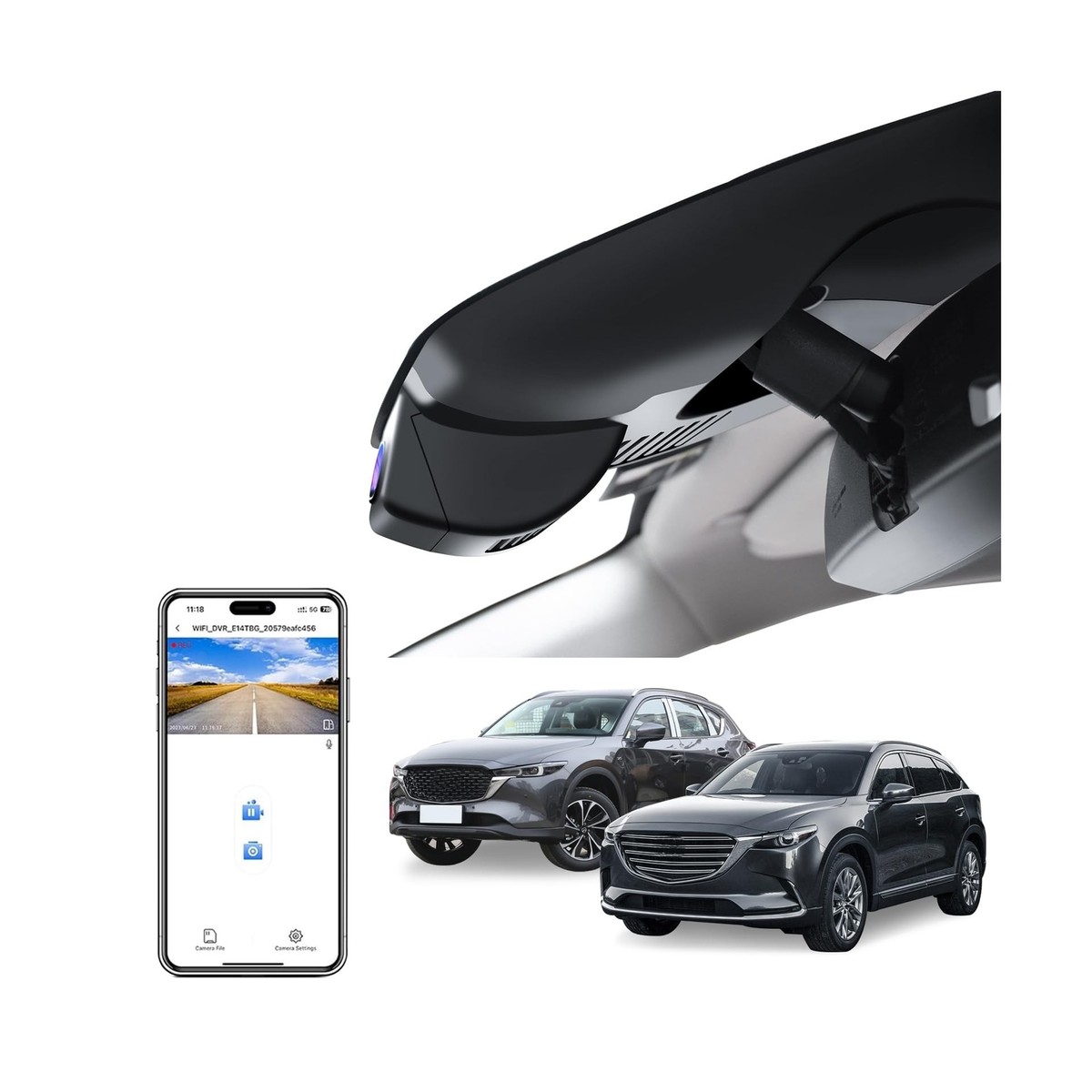 4K Dash Cam Custom fit for Mazda CX5 2019-2024 & CX-9 2020-2024
