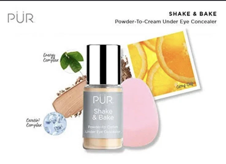 PUR Shake and Bake Powder-to-Cream Concealer - Light w/Blending Sponge, New! $26 - Image 2 of 4
