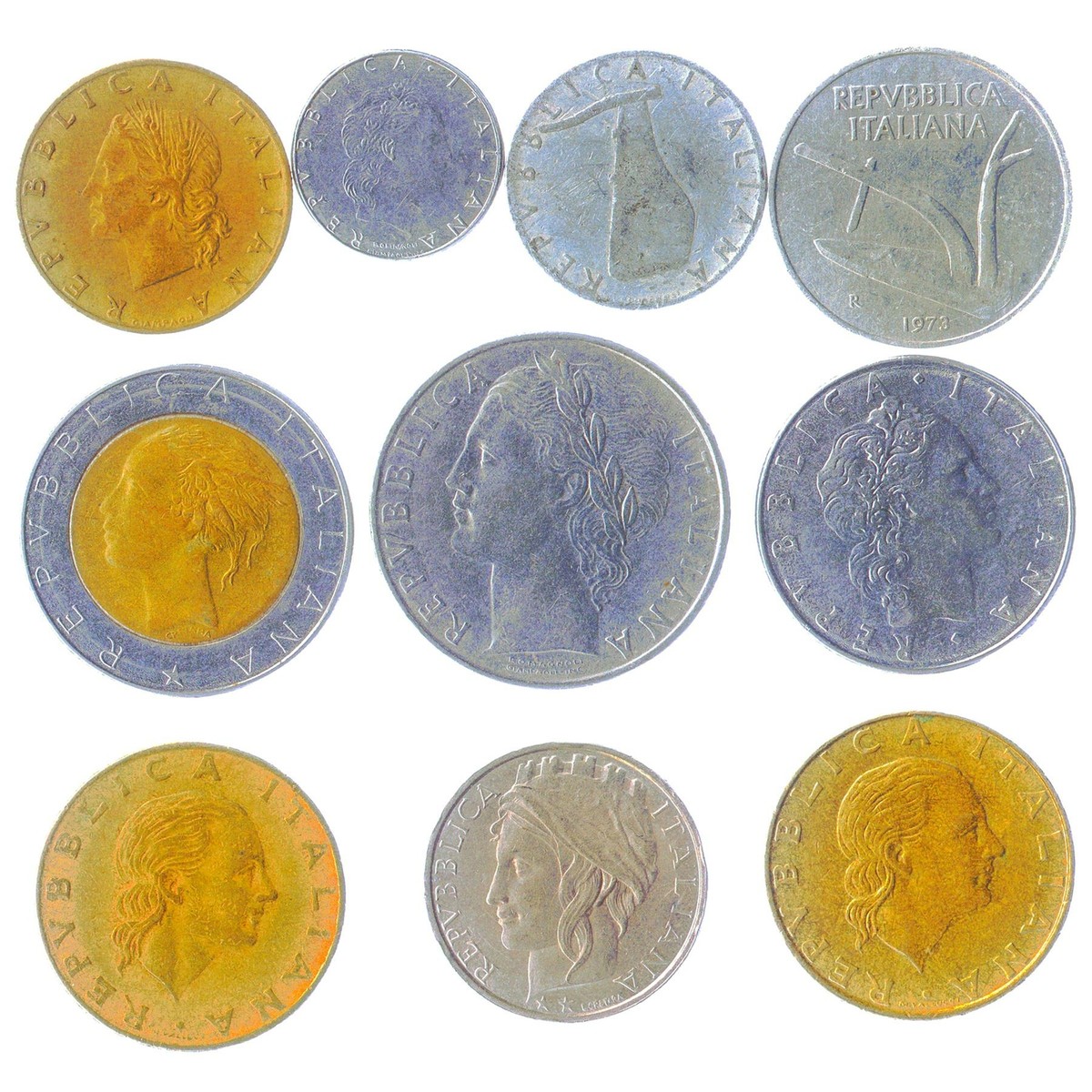 Buy 10 DIFFERENT COINS FROM ITALY. OLD, VALUABLE ITALIAN