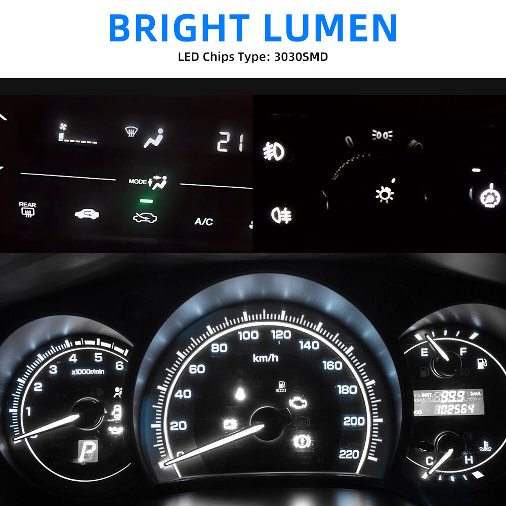 20x Instrument Panel Dash Gauge Light Bulbs T5 74 17 37 3SMD LED w/ Socket White