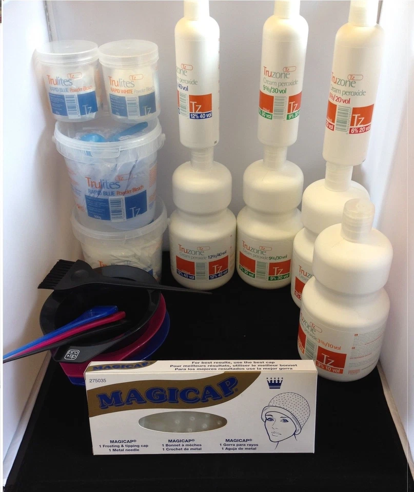 TRUZONE CREAM PEROXIDE, RAPID BLUE/WHITE POWDER HAIR COLOURING/HIGHLIGHTS