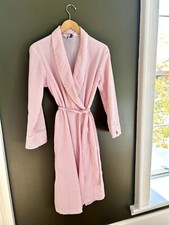 BILL BLASS Women  s Robe Vintage Pink White Stripe MCM Cottage Core Getting Ready