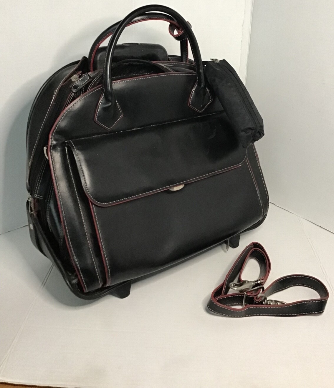 McKlein black rolling bag with handle