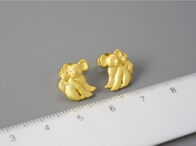 Orecchini Koala In Argento 925 A Forma Di Orso 8x5 Mm - Gioielli Eleganti Per Donna In Confezione Regalo - 2
