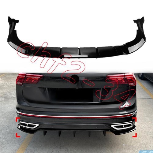 For Volkswagen Tiguan R-Line 2021-2024 Gloss Black Rear Bumper Diffuser ...