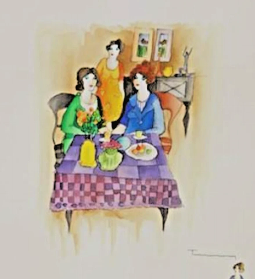 Acuarela Izchak Tarkay de fama mundial firmada original con certificado de autenticidad Foto 3 de 4