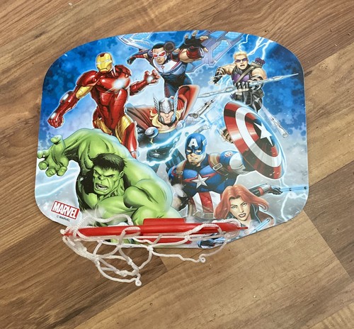 Marvel Avengers Kids Mini Hoop w/ Mini Basketball. Suction Back Great Condition!