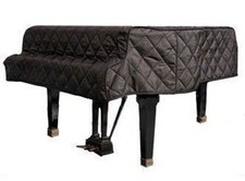 Black Quilted Grand Piano Cover Fits Grand Pianos From 6'5" to 6'9" - Side Slits