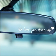 I Love You Drive Safe Mirror Decal for Car, 3-Pack Rearview Mirror Sticker Gift