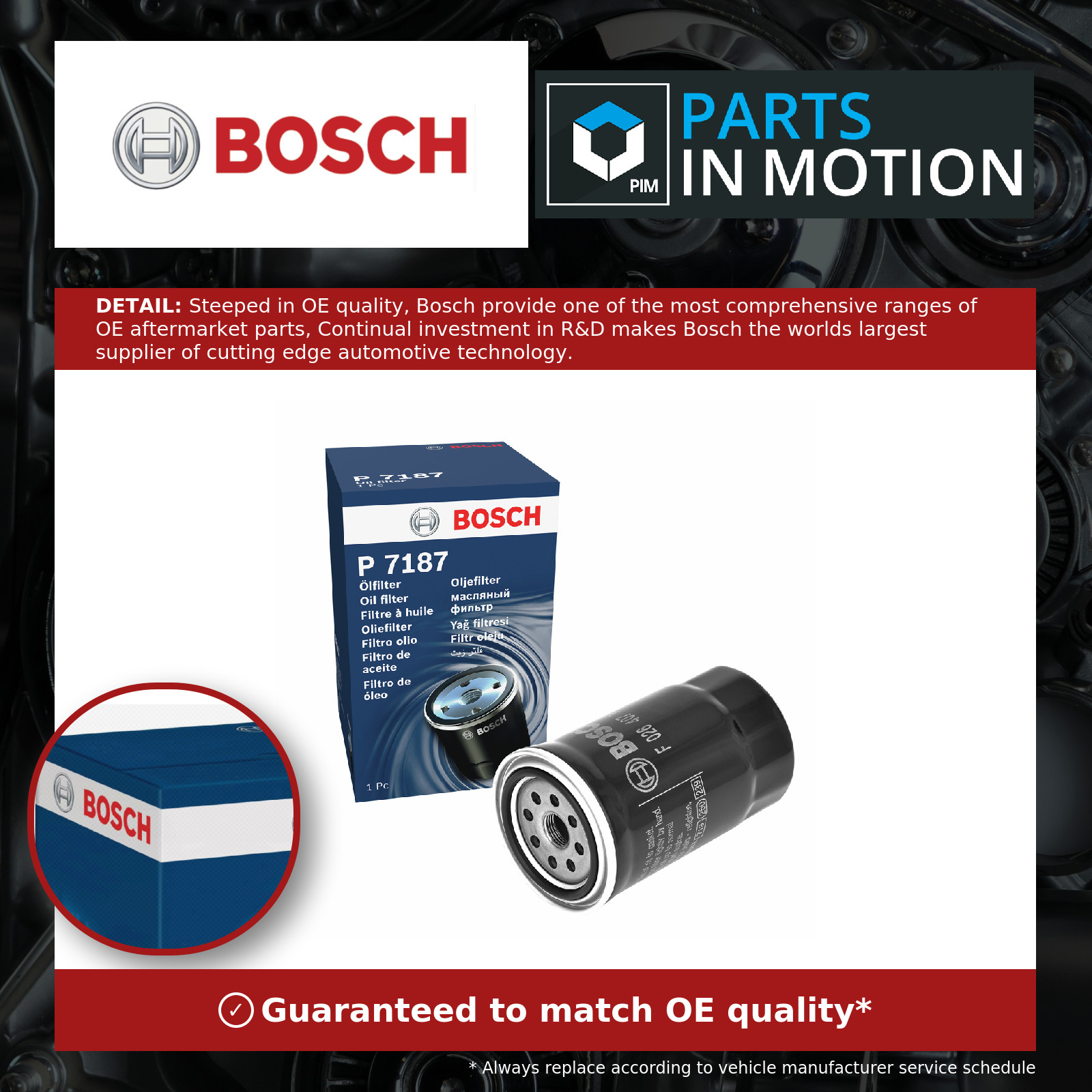 F 026 407 187 Oil Filter Fits Hyundai I30 Estate Grandeur Tucson Sonata 5 Bosch - Image 2