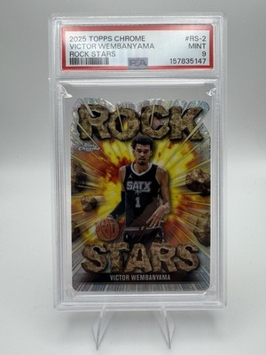 Topps 2025-26 Chrome Victor Wembanyama Rock Stars Insert RS-2 Spurs PSA 9