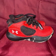 Under Armour Kids Lockdown Youth Boys Red Athletic Shoes Size 12K.