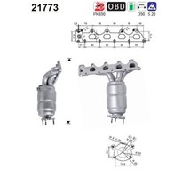Katalysator AS 21773 FüR Opel Astra GTC A04 Vectra Z02 Zafira Family A05 Meriva
