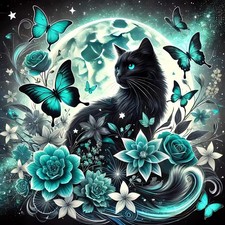 Butterfly DIY Diamond Art Kits for Adults, Cat 5D Diamond Painting Kits for Adul