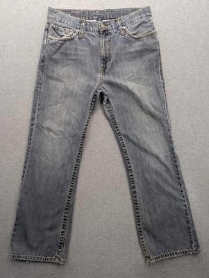 Ecko Unltd Jeans Mens 38x32 Blue Light Wash Straight Leg Distressed Denim