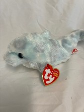 Ty Beanie Baby💜Surf The Dolphin Seaward Exc. Price Sticker on Back New MWMT'S
