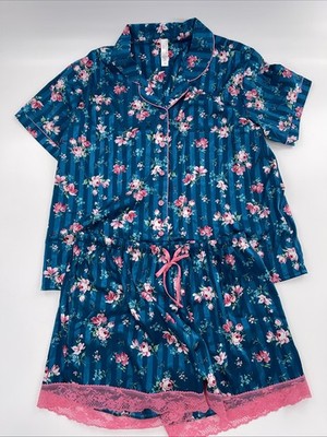 FN by Flora Nikrooz Short Sleeve Notch Collar 2-Piece Pajama Set, XS NWOT