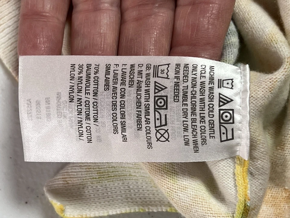 Isaac Mizrahi Live! Cárdigan Acuarela Estampado Floral Amarillo Talla M Cottagecore Foto 4 de 4