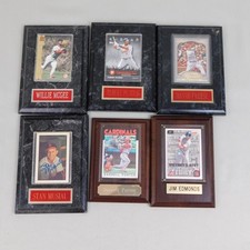 6 St. Louis Cardinals Mounted Plaque Baseball Cards Stan Musial Autograph #7551