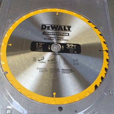 Dewalt 12 In. 32-Tooth Carbide Saw Blade GENERAL PURPOSE NEW  Open Box