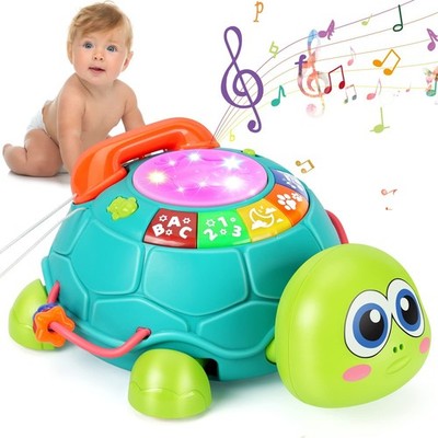 Musical Turtle Baby Toys to 12 Months, Infant Light up Music