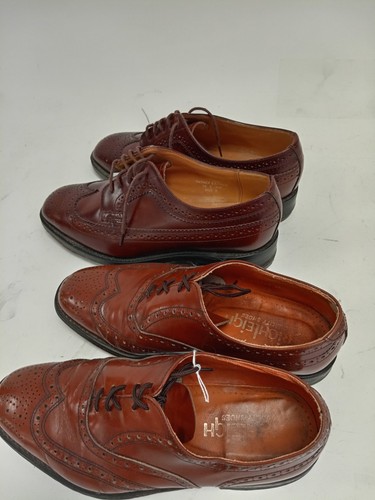 GLEN EAGLES RICHLEIGH 2 Pairs Mens Work Shoes Leather Brown UK Size 8 Preowned - Picture 3 of 8