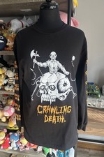 Camisa Crawling Death Para Hombre M Negra Algodón Calavera Y2K Manga Larga