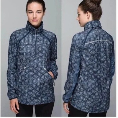 Lululemon Miss Misty II Rain Jacket Sashiko Star Inkwell Pullover Size 2