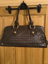 Borsa a tracolla Anne Klein in pelle intrecciata | Espresso marrone e oro