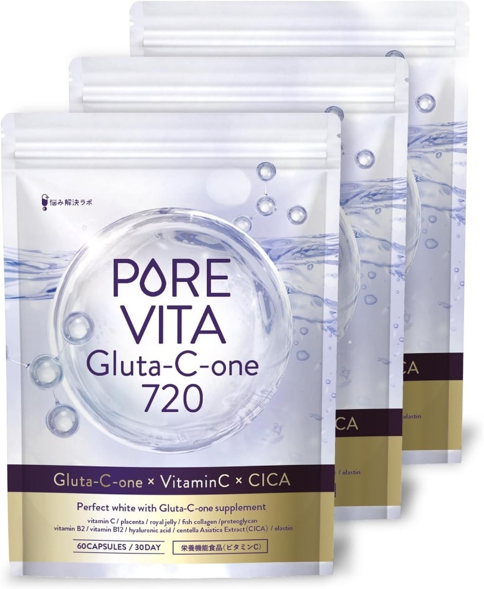 Pore Vita Gluta-C-one 720 Collagen + CICA + Placenta Supplement 60