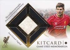 FUTERA 2016 STEVEN GERRARD LIVERPOOL KITCARD JERSEY NR MINT or BETTER