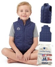 Sereni Weighted Calming Vest for Kids, Therapy Compression Vest, Medium Navy