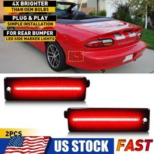 2pc Fit 93-02 Chevy Camaro LED Rear Bumper Side Marker Light LH RH Super Red GUS