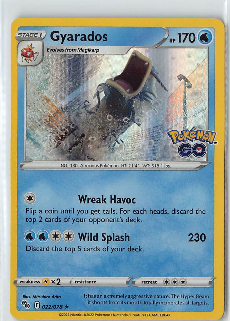 Gyarados 022/078 Holo Rare Pokemon GO Pokemon Lightly Played