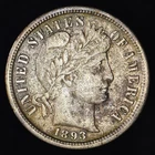 1893 Barber Dime. San Francisco Mint. Silver. KM-113.