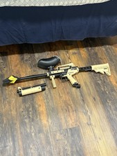 Tippmann Cronus Tan/Black Paintball Marker w/ Hopper and extended barrel