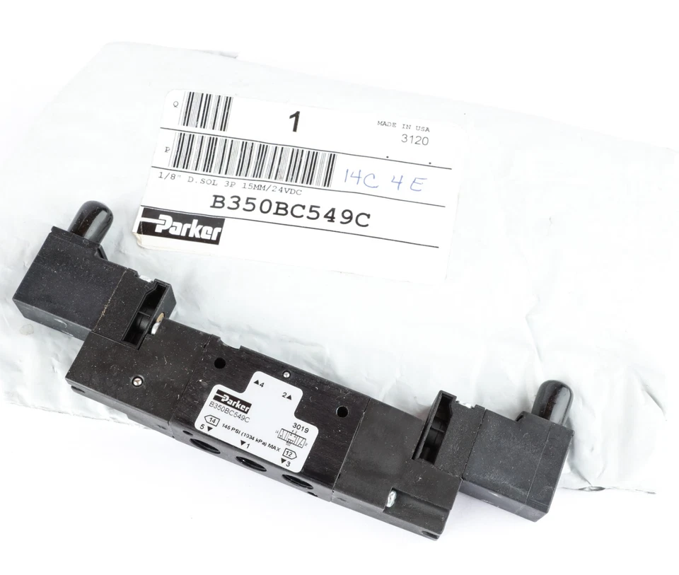 Parker B350BC549C  3/4 Way Pneumatic Directional Control Valve, 24VDC, 1/8" NPT - Image 2 of 4