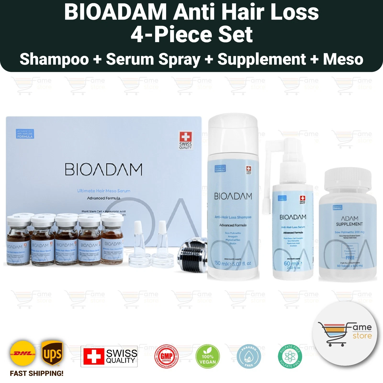 BIOADAM Anti Hair Loss After Hair Transplant Advanced Formula 4 - Piece set