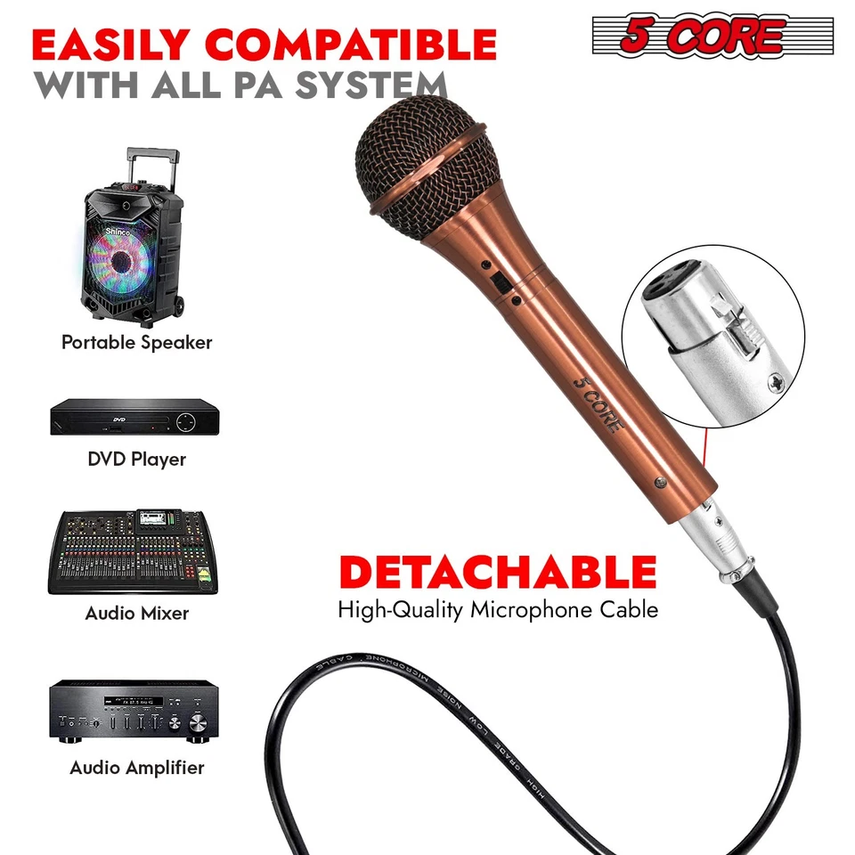 5Core XLR Microphone Dynamic Mic Karaoke Singing Studio Microfono Handheld Mics - Image 4 of 4