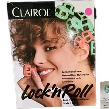 VTG Clairol Lock 'n Roll BT-1 Hot Curlers 24 Rollers 2 Sizes w/ Box Manual WORKS