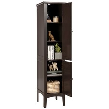 Bathroom Freestanding Storage Cabinet Linen Tower Kitchen Living Room Brown