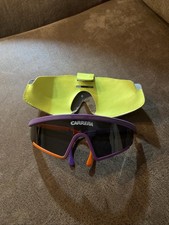 Vintage Carrera Cycling Glasses With Protective Case Purple/Orange Adjustable