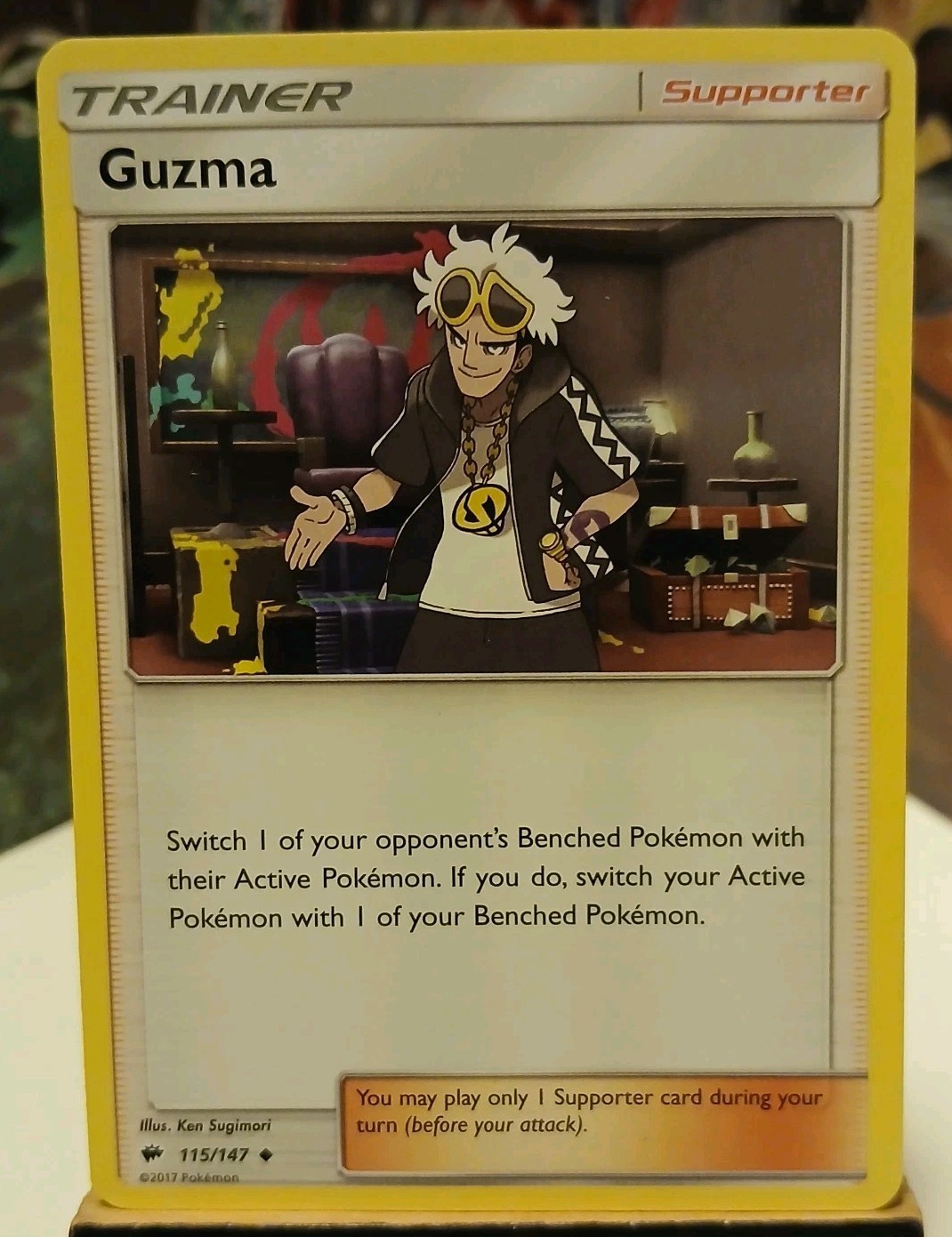 Guzma 115/147 Sm-Burning Shadows LP/NM Pokemon 2017