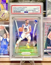 2020-21 Panini Prizm Prizm Flashback Stephen Curry Silver Prizm PSA 10 Gem MT