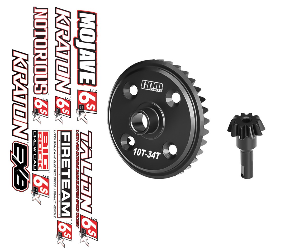 HD M1.3 DIFF & INPUT GEAR 34 / 10T FOR ARRMA KRATON 6S V6 MOJAVE BIG ROCK 6S