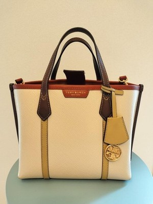 Tory Burch Perry kleine mehrfarbige Ledertasche mit drei Fächern Schulter aut...