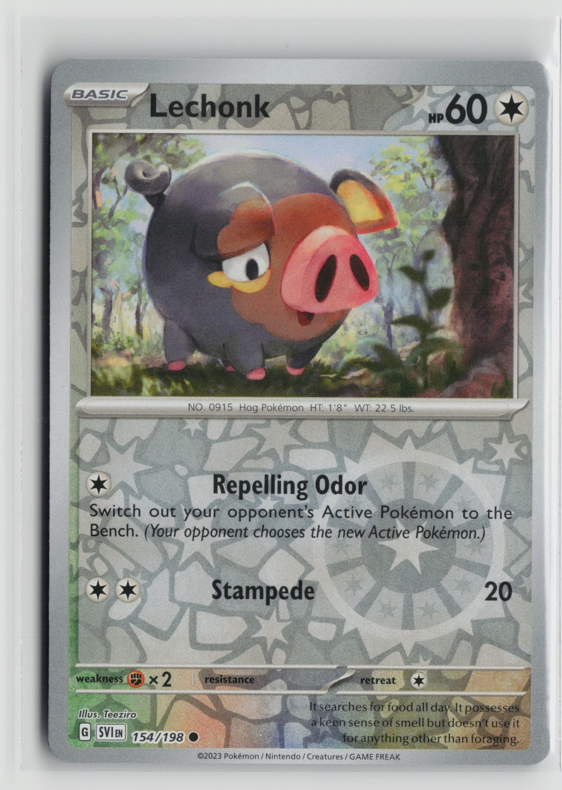 Pokemon TCG Scarlet & Violet Base Set Lechonk x1 NM Reverse Holo 154