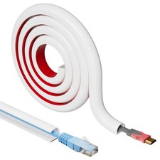 78 inch White Silicone Wall Cable Hider Raceway Kit Home Office TV Power Cords