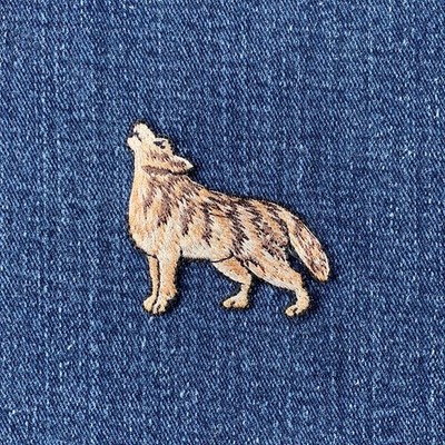 Howling Wolf Applique Patch - Embroidered Animal Badge 2'' (Iron On)